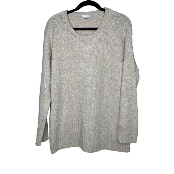 J Jill Sweater Womens Sz M Cream Tan Wool Blend Textured Knit Pullover Purejill - Picture 1 of 6
